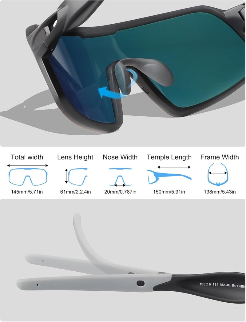 BangLong Polarized Sports Sunglasses for Men Women, UV Protection Sun Glasses for Baseball Running Cycling Fishing - Image 3